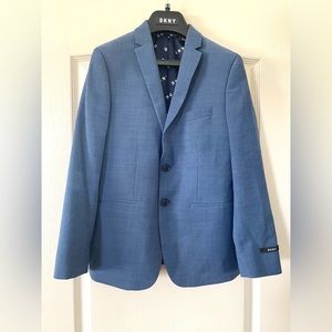 Like new DKNY skinny fit, blue 2 pc suit, size 12